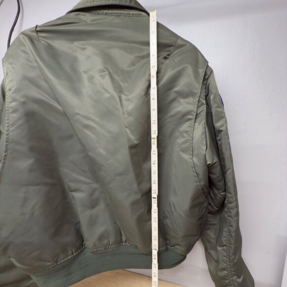 Vtg Military 90's US Navy Flight Jacket CWU-45 Fighter VFA-131Wildcats Hornet - Picture 9 of 10